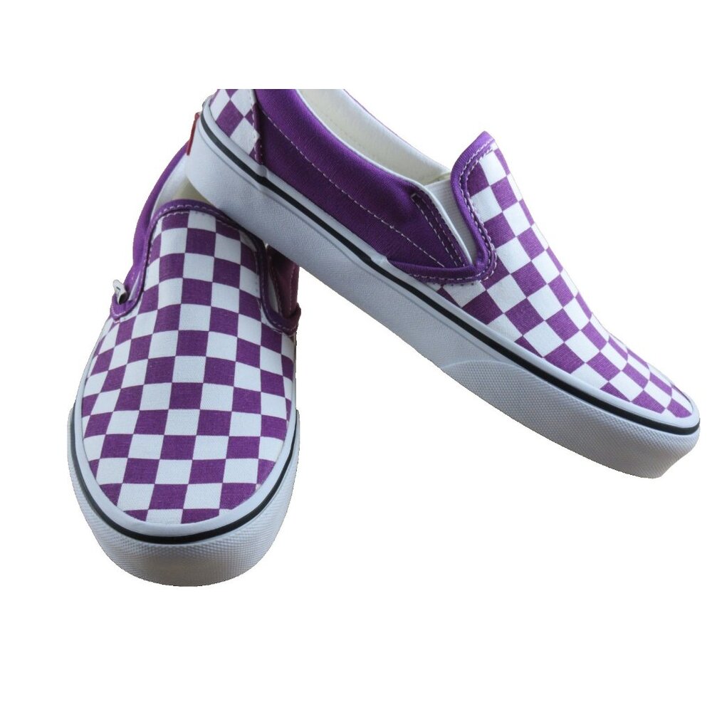 Vans Women's Classic Slip On Willow Purple White Checker Shoes Sizes NEW - Picture 4 of 7